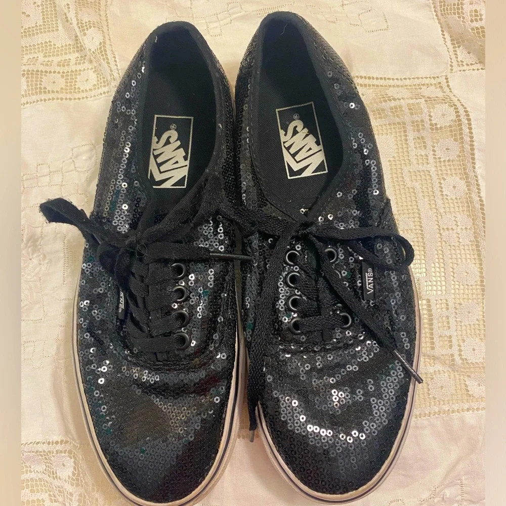 Black sequin vans - Picture 1 of 6
